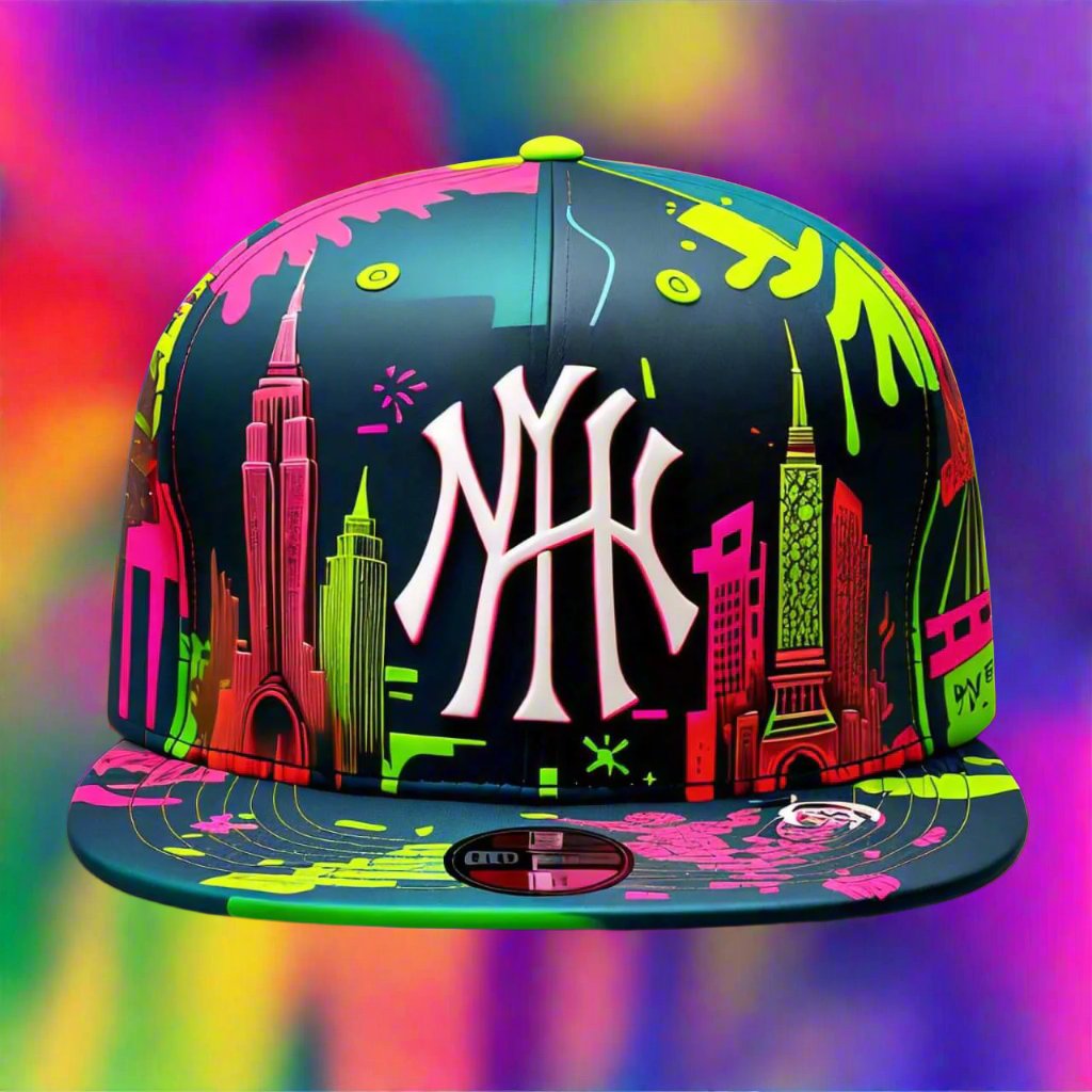 HATS-Streetwear-Cityscape.13: NY Abstract Graffiti Cityscape - Global Warming Warrior Wear, "S.P.C." A Social Purpose Corporation  