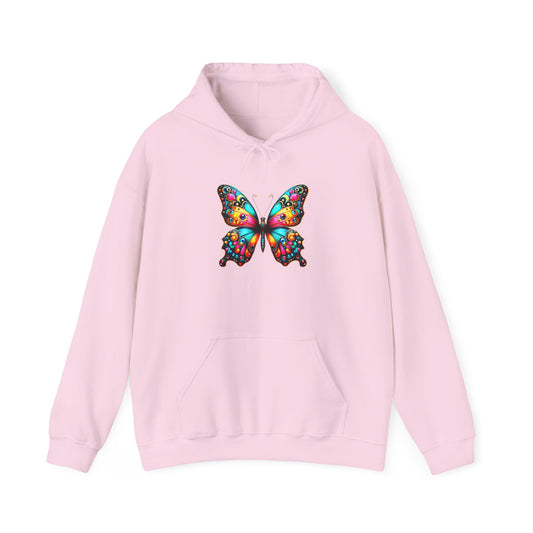 AMAZON APPAREL COMPANY: Beautiful Vibrant Butterfly - Hoodie - Global Warming Warrior Wear, "S.P.C." A Social Purpose Corporation  