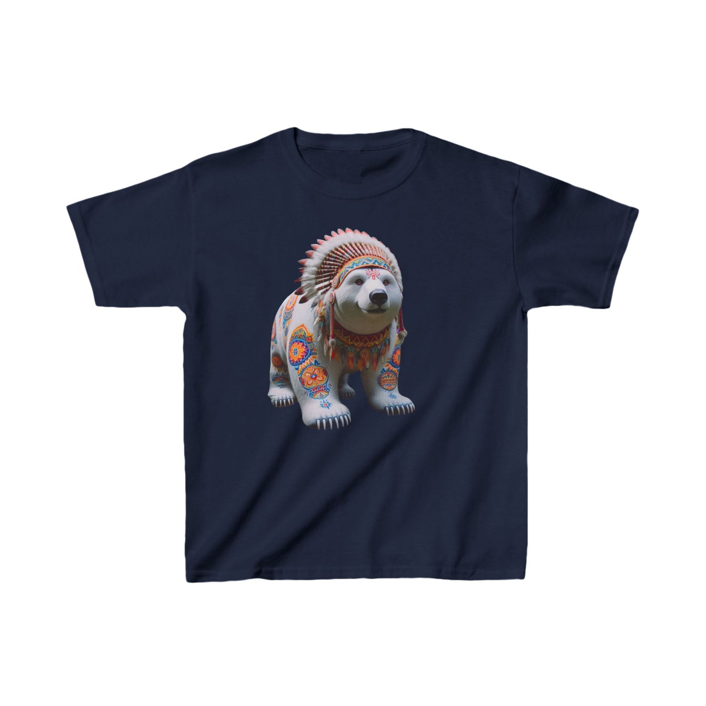 7-C. White Bear - Native American Inspired / Unisex Graphic Tee Shirt - Global Warming Warrior Wear, "S.P.C." A Social Purpose Corporation  