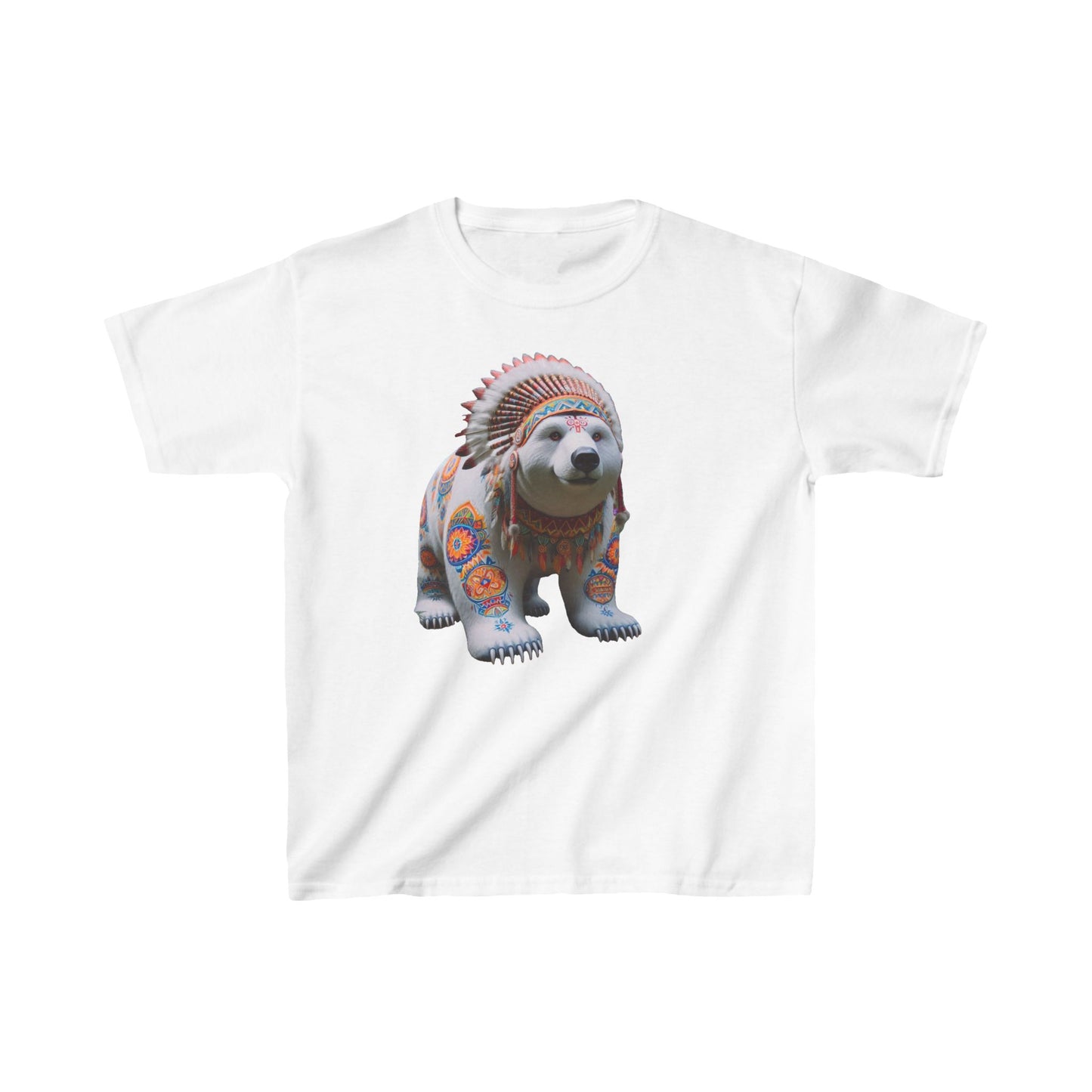 7-C. White Bear - Native American Inspired / Unisex Graphic Tee Shirt - Global Warming Warrior Wear, "S.P.C." A Social Purpose Corporation  