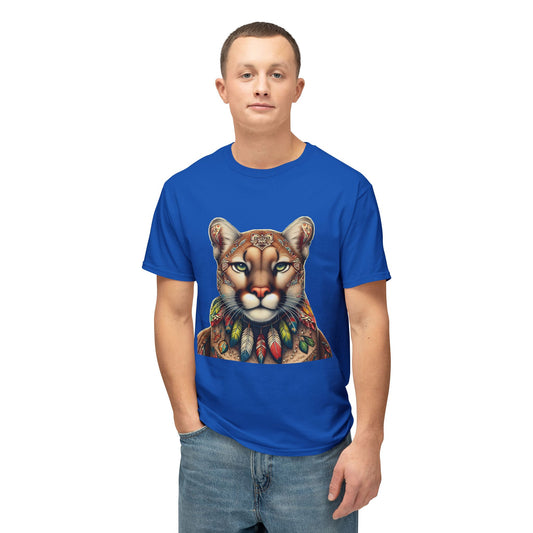 Cougar-2A. Native American Inspired / Unisex Graphic Tee Shirt - Global Warming Warrior Wear, "S.P.C." A Social Purpose Corporation  