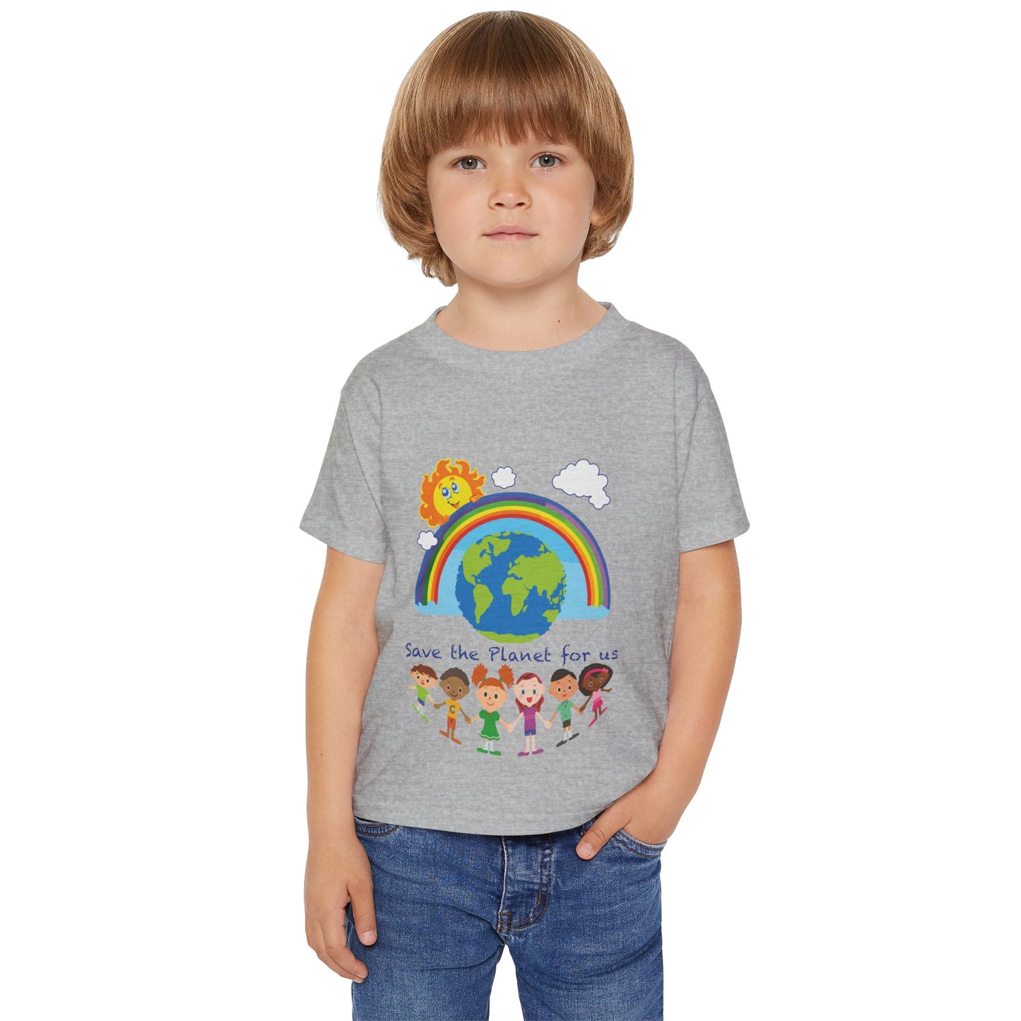 3-A. Save the Planet for Us / Unisex - Graphic Tee Shirt - Global Warming Warrior Wear, "S.P.C." A Social Purpose Corporation  