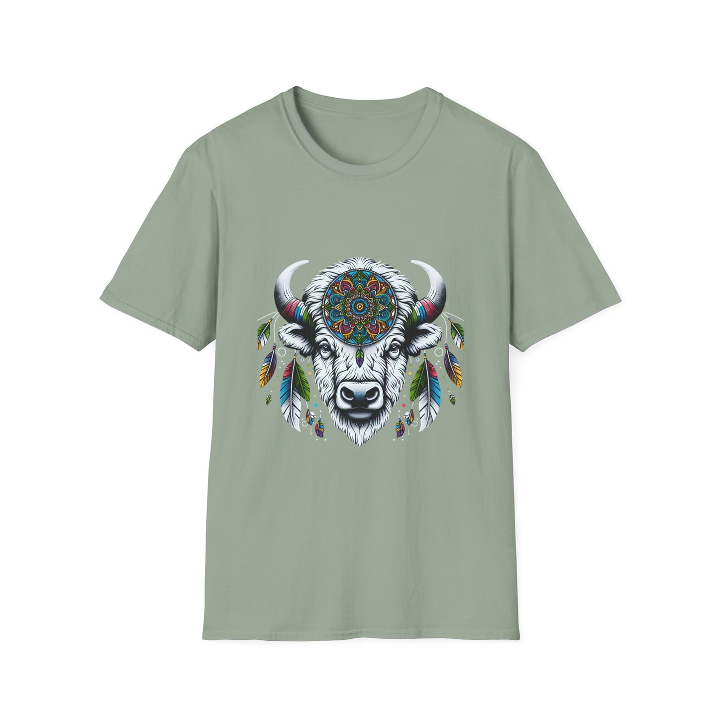 White Bison-2. Native American Inspired / Unisex Graphic Tee Shirt - Global Warming Warrior Wear, "S.P.C." A Social Purpose Corporation  