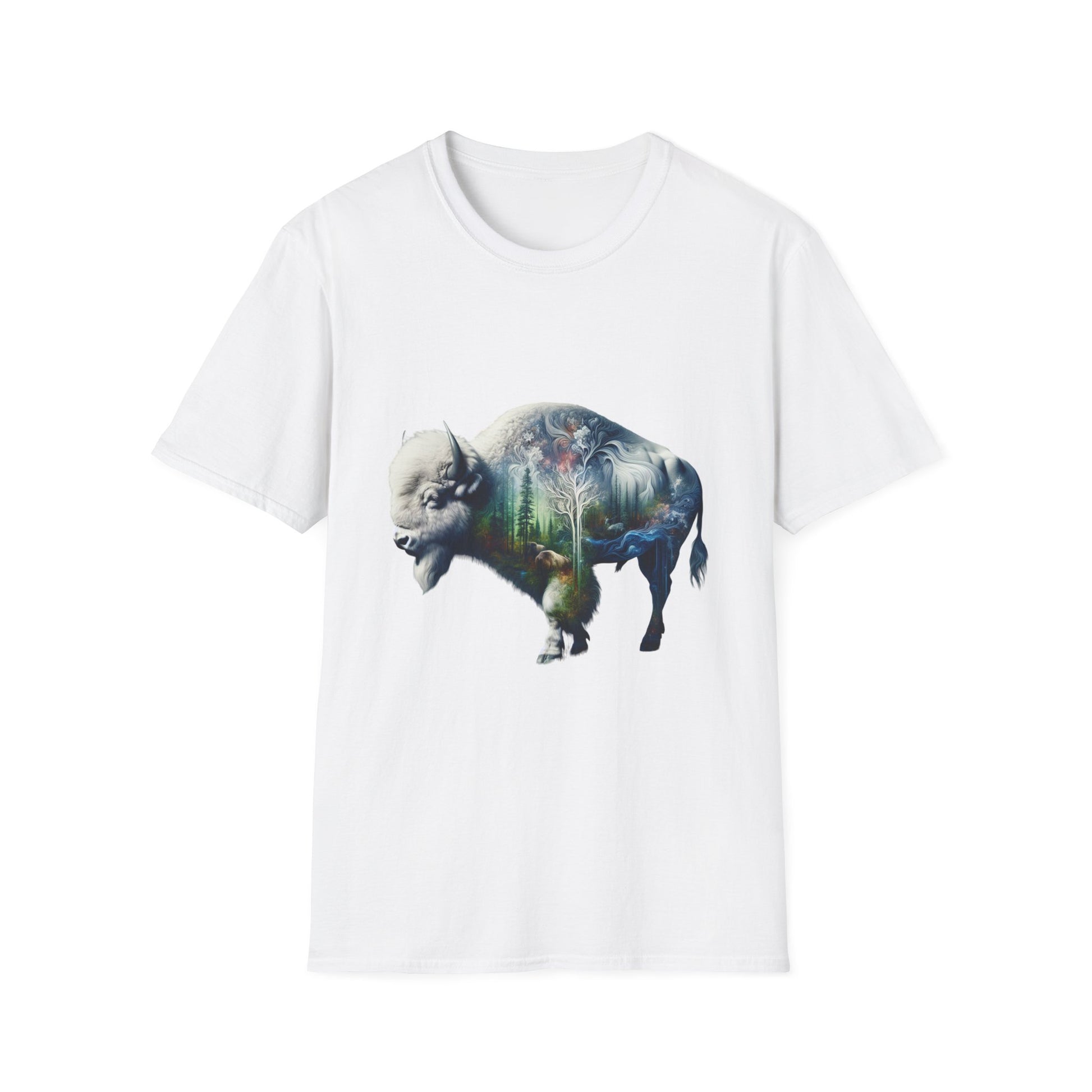 White Bison-6. Native American Inspired / Unisex Graphic Tee Shirt - Global Warming Warrior Wear, "S.P.C." A Social Purpose Corporation  